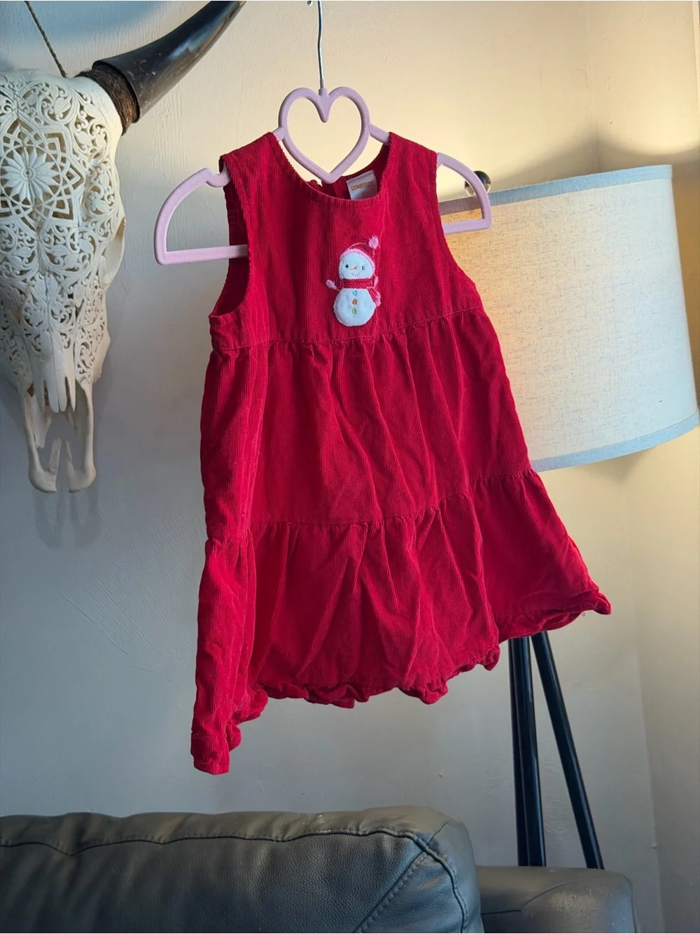 Red Girls Holiday Corduroy Dress